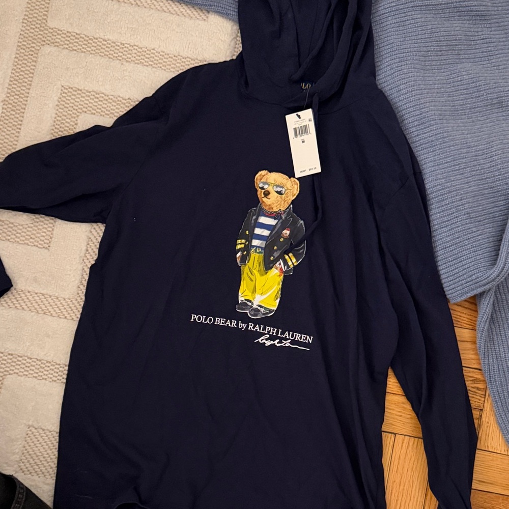 Polo by Ralph Lauren Navy Hoodie with Bear Design